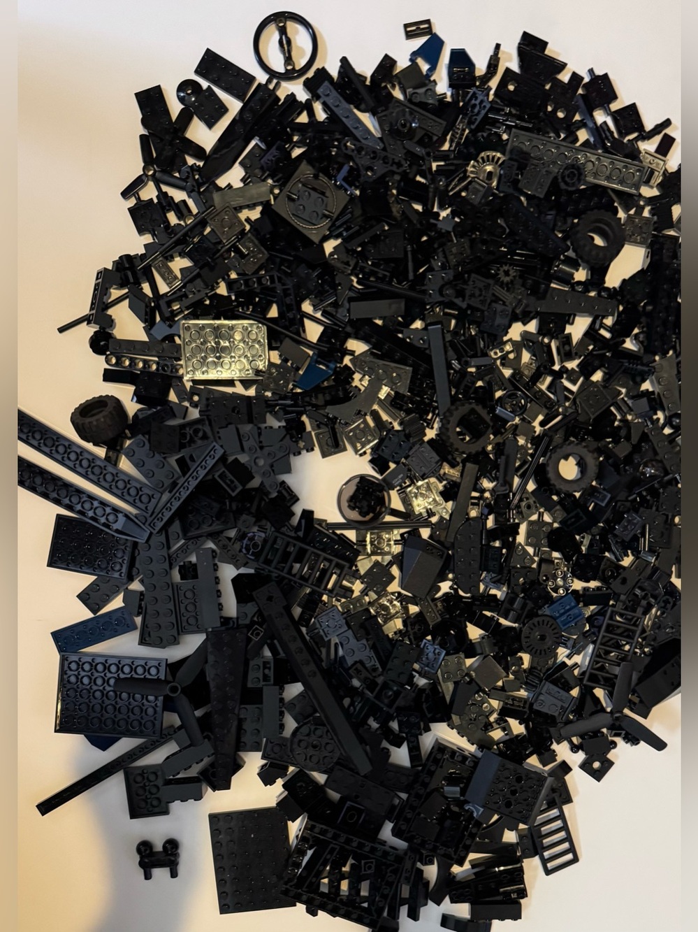 Huge Lego Black Parts Lot Technic Plates Wheels Propellers Mixed Bulk Pieces